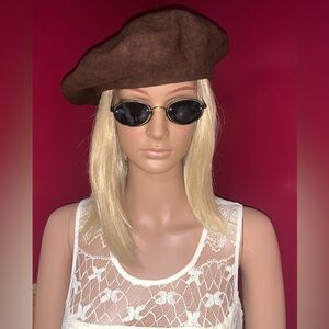French Beret 100% Wool Made in France Brown